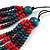 Multistrand Teal/ Red/ Purple Wooden Bead Black Cord Necklace - 100cm L Adjustable - view 6