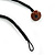 Brown Wood Bead Multistrand Twisted Black Cord Necklace - 66cm Long - view 6