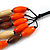 Multistrand Layered Wood Bead Cotton Cord Necklace in Orange/ Brown/ Natural - 68cm L - view 5