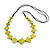Long Lime Green Bone Square Bead Black Cotton Cord Necklace - 82cm L - view 3