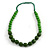Green Wood and Ceramic Bead Cotton Cord Necklace - 70cm Long - view 6