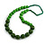Green Wood and Ceramic Bead Cotton Cord Necklace - 70cm Long - view 8