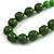 Green Wood and Ceramic Bead Cotton Cord Necklace - 70cm Long - view 3