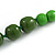 Green Wood and Ceramic Bead Cotton Cord Necklace - 70cm Long - view 4