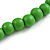 Green Wood and Ceramic Bead Cotton Cord Necklace - 70cm Long - view 5