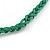 Green Wood and Ceramic Bead Cotton Cord Necklace - 70cm Long - view 7
