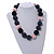 Chunky Black/ Pink/ Hematite/ Peacock Glass Beaded Necklace - 57cm Length - view 2