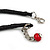 Red Cluster Wood Bead Black Cotton Cord Necklace - 52cm L/ 4cm Ext - view 7