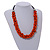 Orange Cluster Wood Bead Black Cotton Cord Necklace - 52cm L/ 4cm Ext - view 2