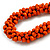 Orange Cluster Wood Bead Black Cotton Cord Necklace - 52cm L/ 4cm Ext - view 4