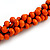 Orange Cluster Wood Bead Black Cotton Cord Necklace - 52cm L/ 4cm Ext - view 5