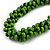 Lime Green Cluster Wood Bead Black Cotton Cord Necklace - 52cm L/ 4cm Ext - view 4