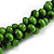 Lime Green Cluster Wood Bead Black Cotton Cord Necklace - 52cm L/ 4cm Ext - view 5