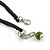 Lime Green Cluster Wood Bead Black Cotton Cord Necklace - 52cm L/ 4cm Ext - view 7