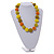 Chunky Yellow/ Orange Glass Beaded Necklace - 57cm Length - view 2