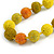 Chunky Yellow/ Orange Glass Beaded Necklace - 57cm Length - view 4