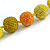 Chunky Yellow/ Orange Glass Beaded Necklace - 57cm Length - view 5