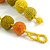 Chunky Yellow/ Orange Glass Beaded Necklace - 57cm Length - view 6