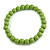Chunky Pastel Green Round Bead Wood Flex Necklace - 44cm Long