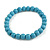 Chunky Pastel Blue Round Bead Wood Flex Necklace - 44cm Long - view 3