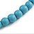 Chunky Pastel Blue Round Bead Wood Flex Necklace - 44cm Long - view 4