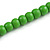 Green Wood and Ceramic Bead Cotton Cord Necklace - 68cm Long - view 5