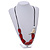 Red Wood Leaf with Off White Wood Bird Black Cotton Cords Necklace - 80cm L Adjustable - view 2