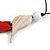 Red Wood Leaf with Off White Wood Bird Black Cotton Cords Necklace - 80cm L Adjustable - view 5