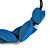 Blue Wood Leaf with Off White Wood Bird Black Cotton Cords Necklace - 80cm L Adjustable - view 4