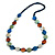 Statement Multicoloured Button Shape Wood Bead Necklace - 96cm Long - view 4