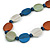 Statement Multicoloured Button Shape Wood Bead Necklace - 96cm Long - view 3