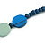 Statement Multicoloured Button Shape Wood Bead Necklace - 96cm Long - view 7