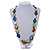 Statement Multicoloured Button Shape Wood Bead Necklace - 96cm Long - view 2