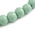 Chunky Pastel Mint Round Bead Wood Flex Necklace - 44cm Long - view 4