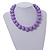 Chunky Lilac Round Bead Wood Flex Necklace - 44cm Long - view 2