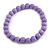 Chunky Lilac Round Bead Wood Flex Necklace - 44cm Long - view 5