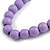 Chunky Lilac Round Bead Wood Flex Necklace - 44cm Long - view 4