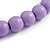 Chunky Lilac Round Bead Wood Flex Necklace - 44cm Long - view 3