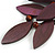 V Shape Wooden Leaf and Round Bead Cotton Cord Necklace in Purple/ Brown - 74cm L/ 12cm Front Drop - view 8