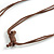 V Shape Wooden Leaf and Round Bead Cotton Cord Necklace in Purple/ Brown - 74cm L/ 12cm Front Drop - view 7