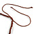 Statement Geometric Brown Wood and Orange Ceramic Bead Cotton Cord Tassel Necklace - 50cm Long/ 16cm Front Drop - view 6