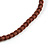 Statement Geometric Brown Wood and Orange Ceramic Bead Cotton Cord Tassel Necklace - 50cm Long/ 16cm Front Drop - view 7