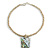Mother Of Pearl Square Pendant with Twisted Glass Bead Necklace in Antique White - 44cm L - view 4