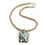 Mother Of Pearl Square Pendant with Twisted Glass Bead Necklace in Antique White - 44cm L - view 2