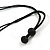 Teal Wood Leaf with Dark Blue Wood Bird Black Cotton Cords Necklace - 80cm L Adjustable - view 7