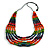 Multistrand Multicoloured Wooden Bead Black Cord Necklace - 100cm L Adjustable - view 3