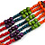 Multistrand Multicoloured Wooden Bead Black Cord Necklace - 100cm L Adjustable - view 4