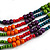 Multistrand Multicoloured Wooden Bead Black Cord Necklace - 100cm L Adjustable - view 5