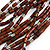 Statement Multistrand Wood Bead Cotton Cord Bib Style Necklace In Brown - 64cm Long - view 4