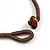 Statement Multistrand Wood Bead Cotton Cord Bib Style Necklace In Brown - 64cm Long - view 5